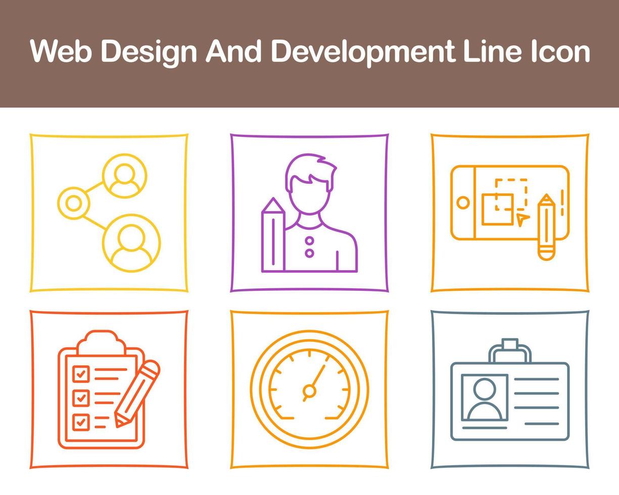 la toile conception et développement vecteur icône ensemble