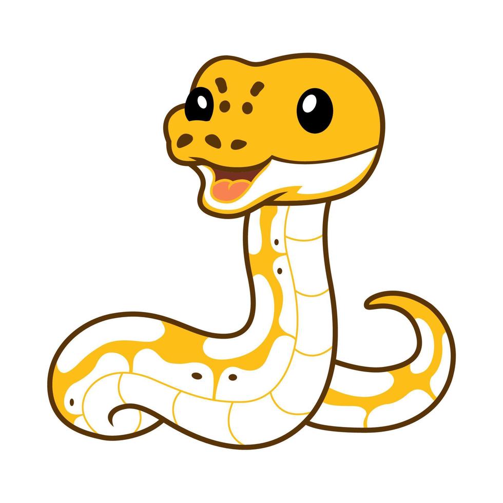 mignonne pastel Ivoire Balle python dessin animé vecteur