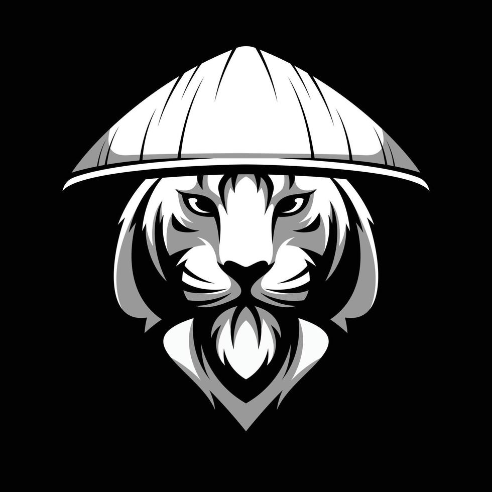 tigre chapeau de fermier mascotte logo conception vecteur