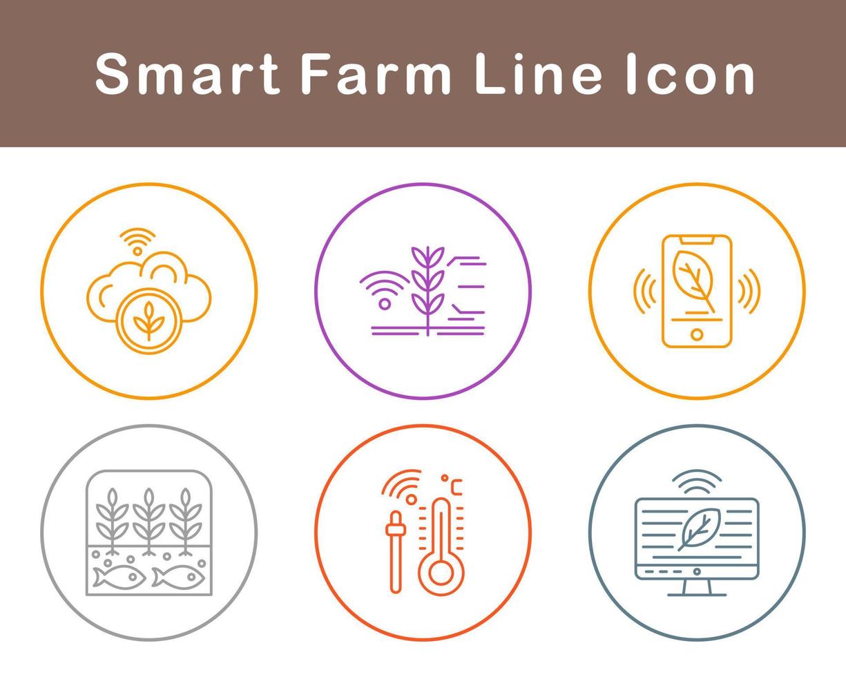 intelligent ferme vecteur icône ensemble