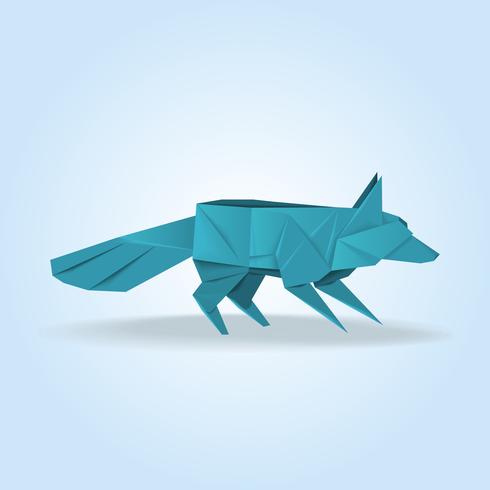 Fox Origami Illustration de décoration créative japonaise vecteur