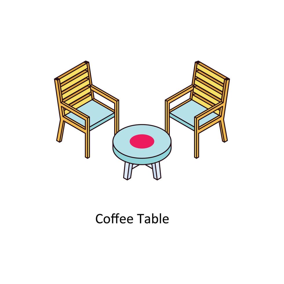 café table vecteur isométrique Icônes. Facile Stock illustration Stock