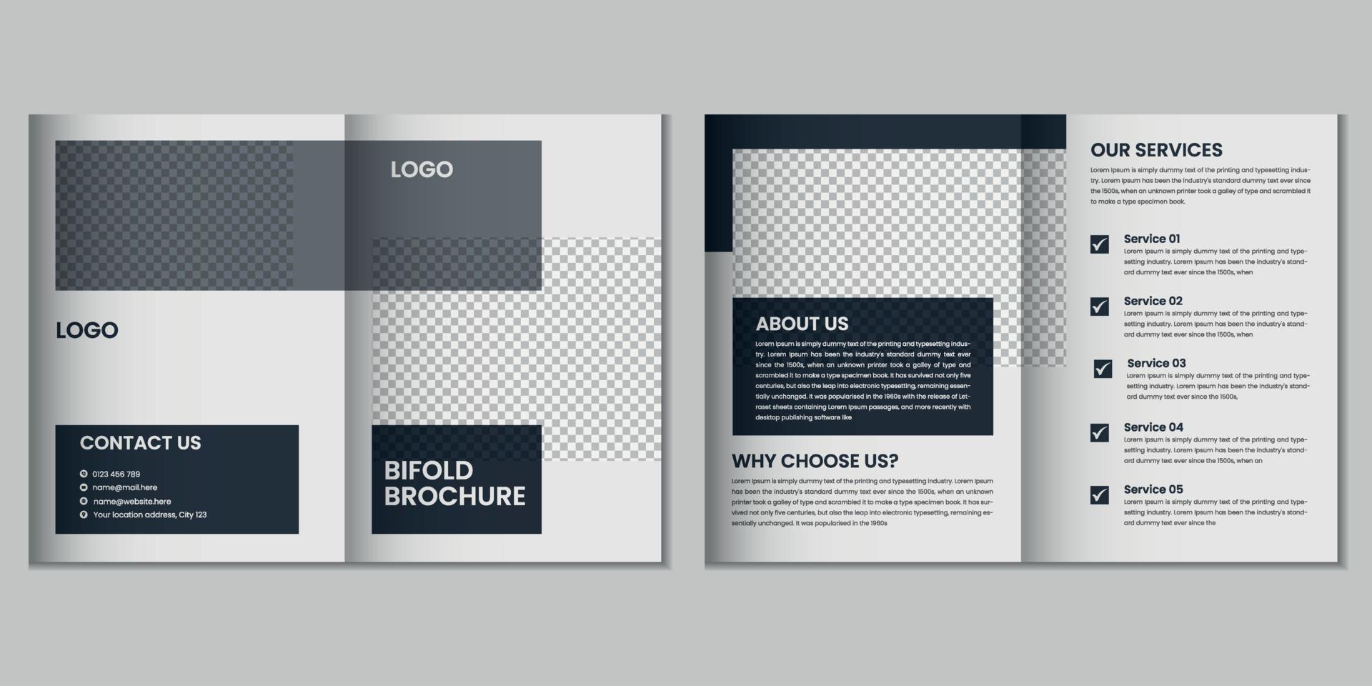 affaires bifold brochure modèle conception avec géométrique coloré forme vecteur