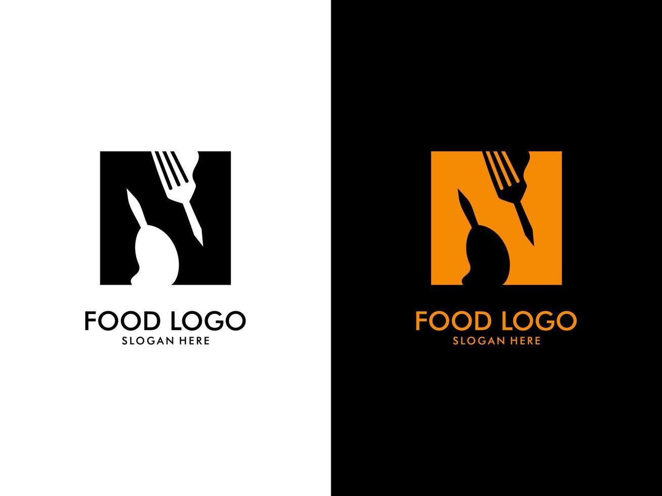 initiale lettre n nourriture logo, nourriture logo vecteur
