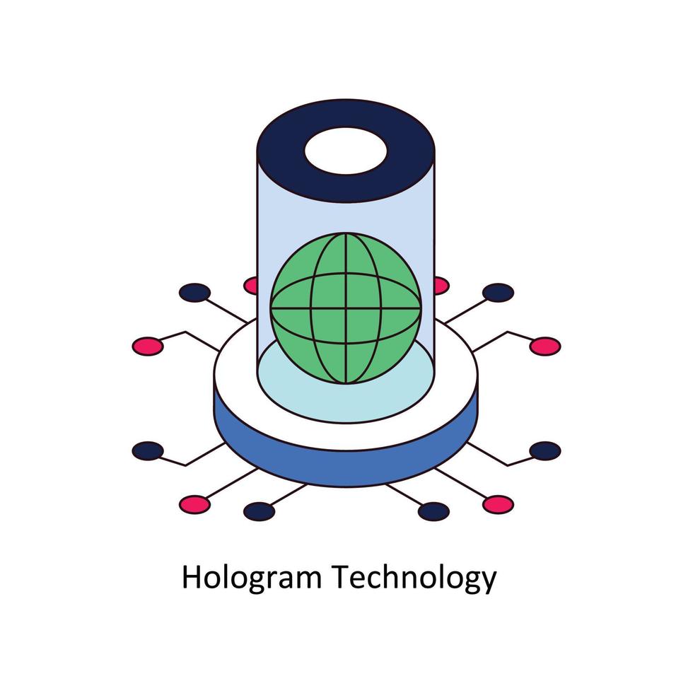 hologramme La technologie vecteur isométrique Icônes. Facile Stock illustration Stock