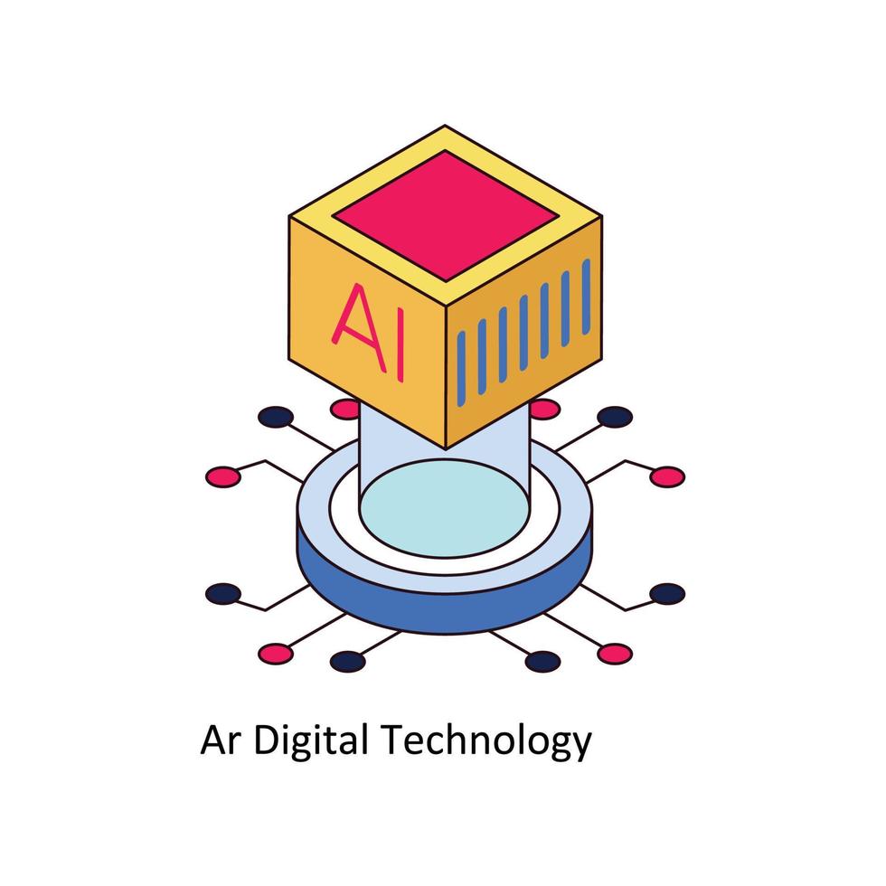 ar numérique La technologie vecteur isométrique Icônes. Facile Stock illustration Stock