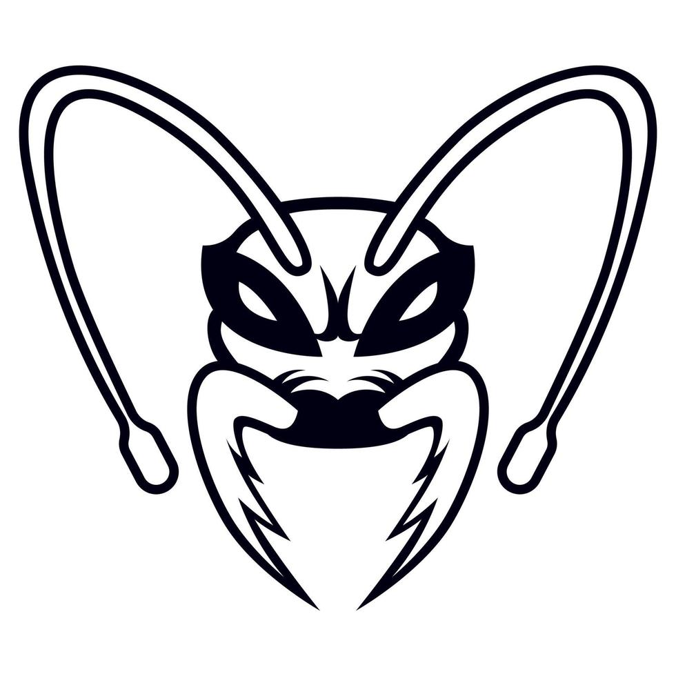 fourmi tête vecteur icône isolé sur blanc arrière-plan, fourmi dessin animé insecte punaise visage illustration, contour noir ligne style