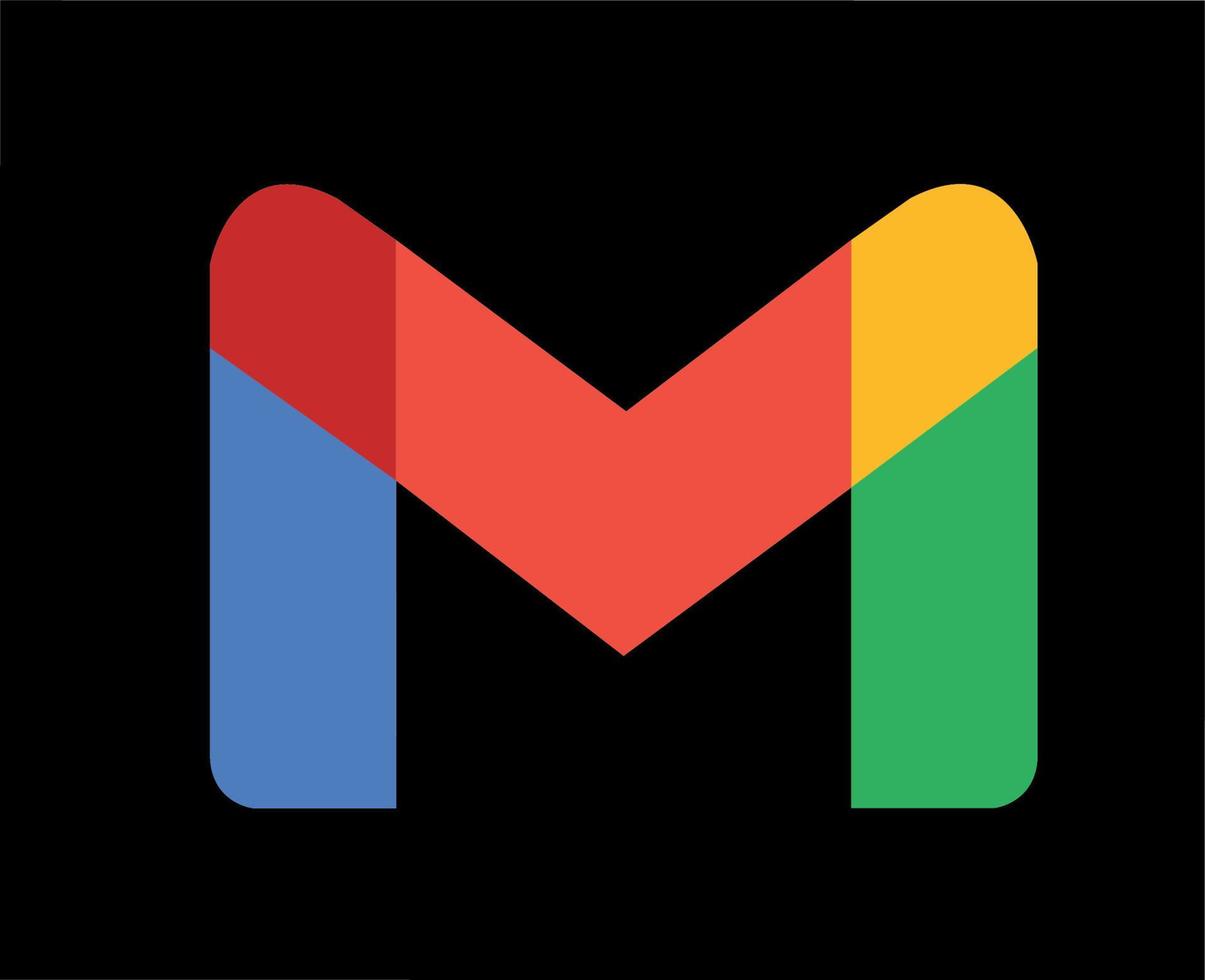 Google Gmail logo symbole conception vecteur illustration avec noir Contexte