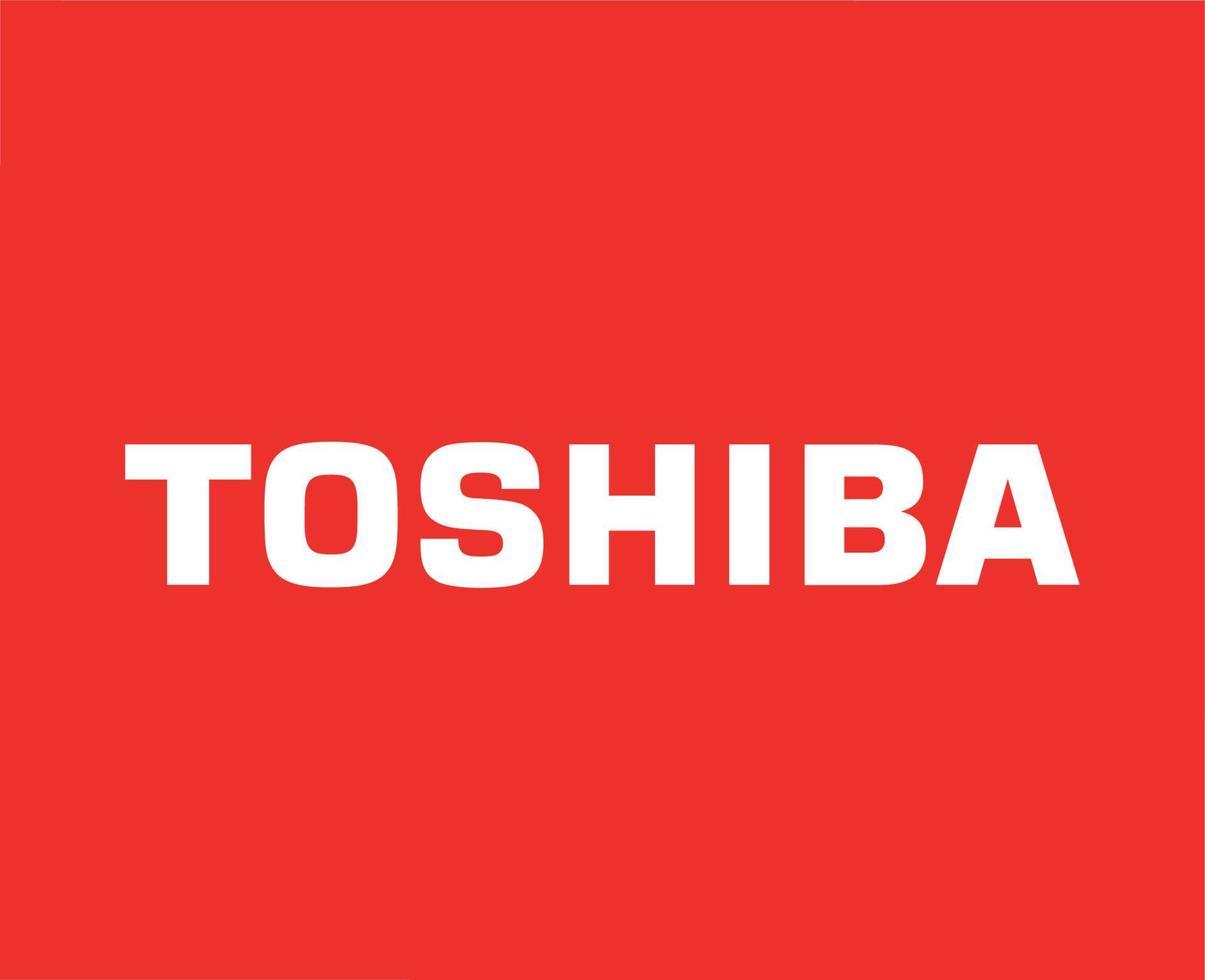Toshiba logo marque ordinateur symbole blanc conception français portable vecteur illustration avec rouge Contexte