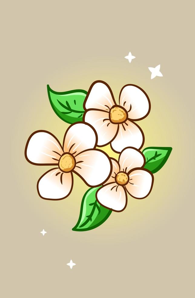 illustration de dessin animé de fleur de printemps vecteur