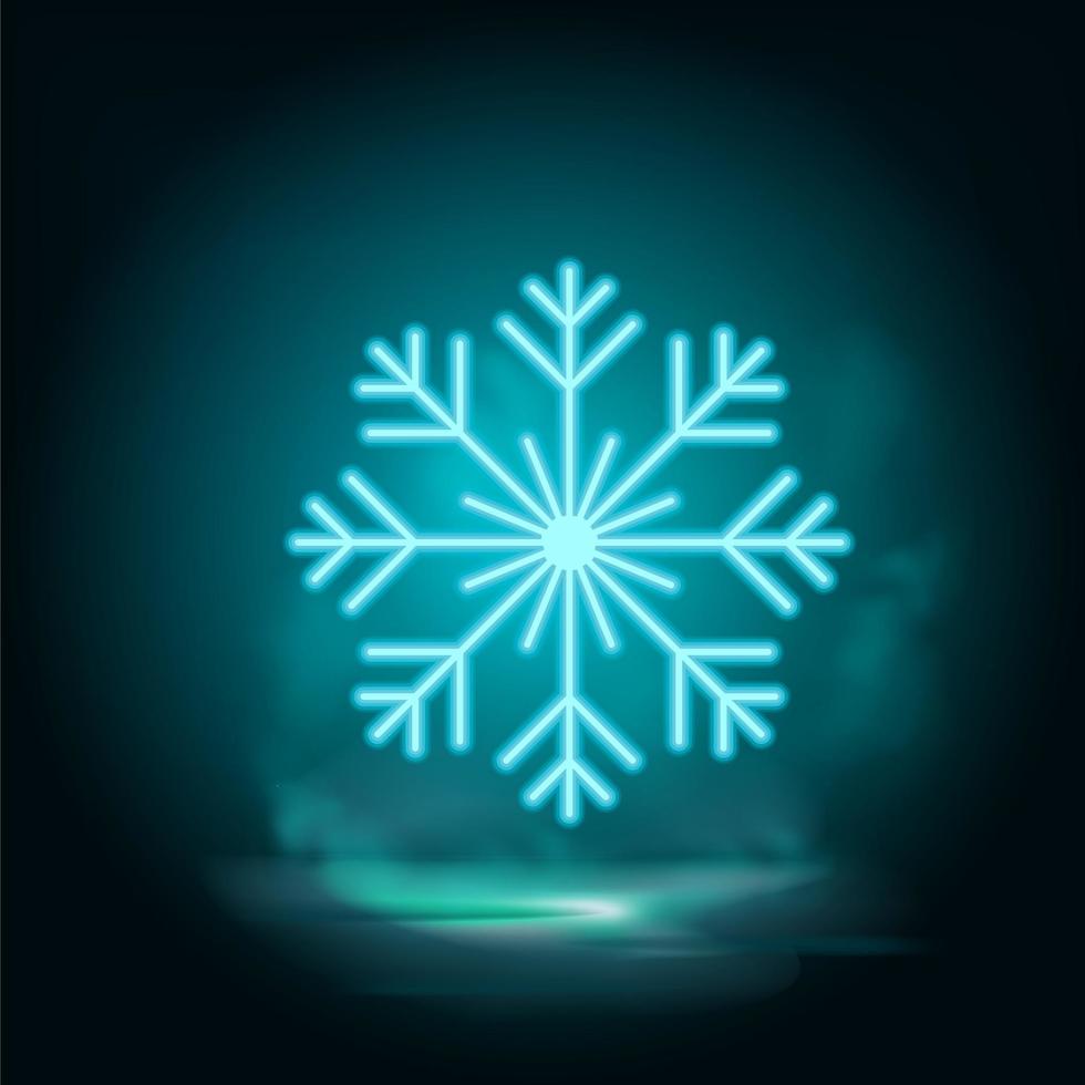 flocon de neige néon vecteur icône vecteur. illustration de flocon de neige sur blanc Contexte