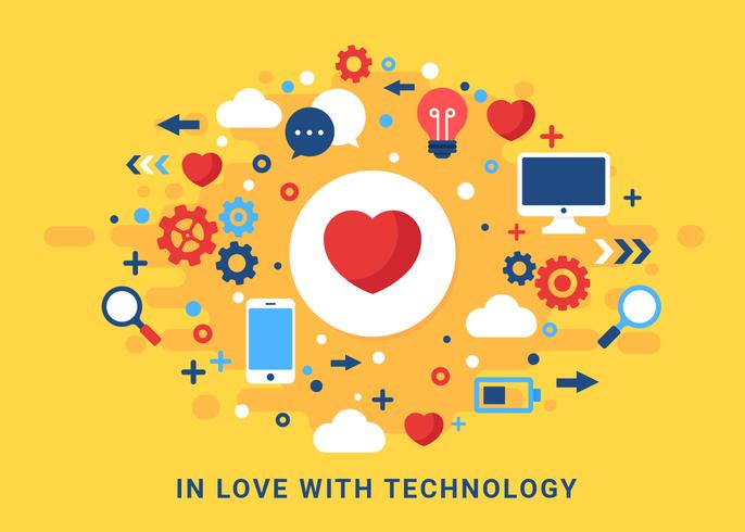 Vecteur de technologie technologie amour