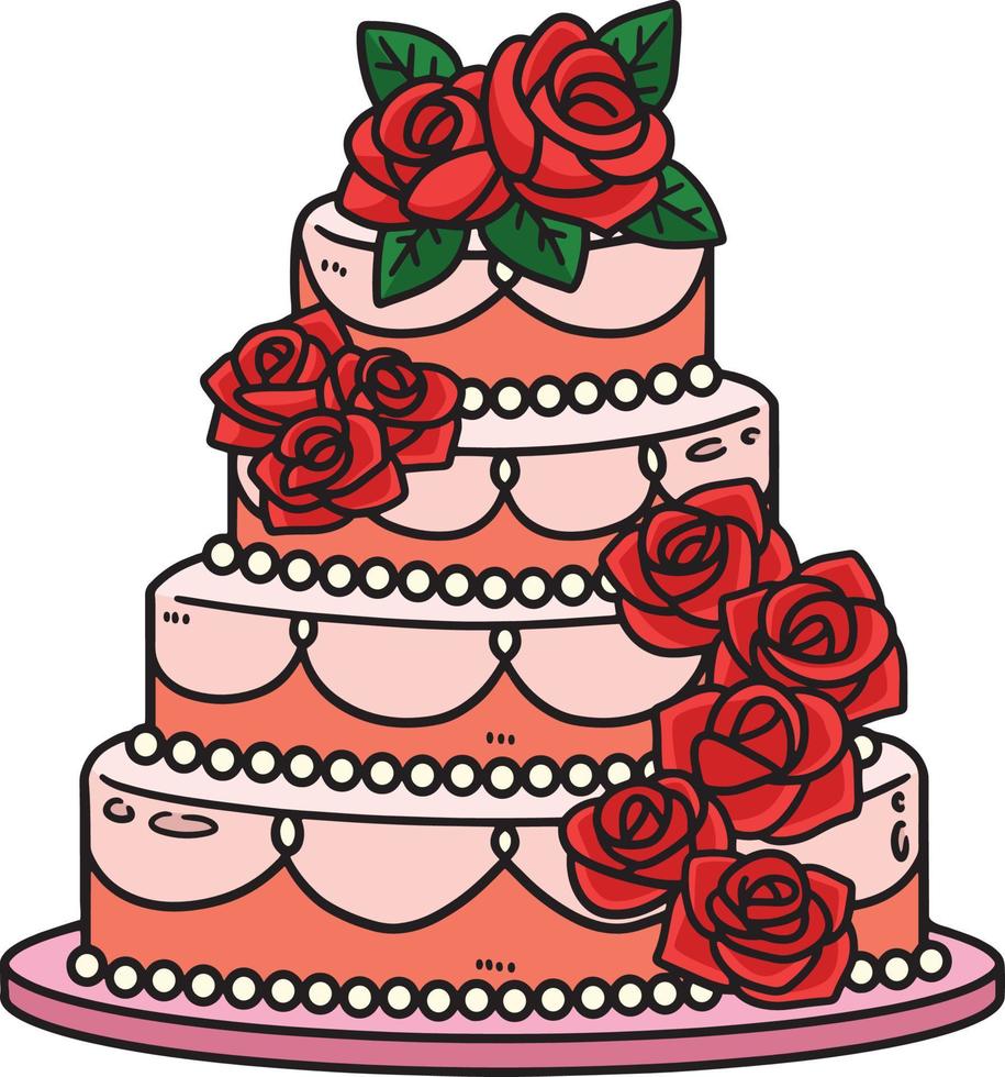 mariage gâteau dessin animé coloré clipart illustration vecteur