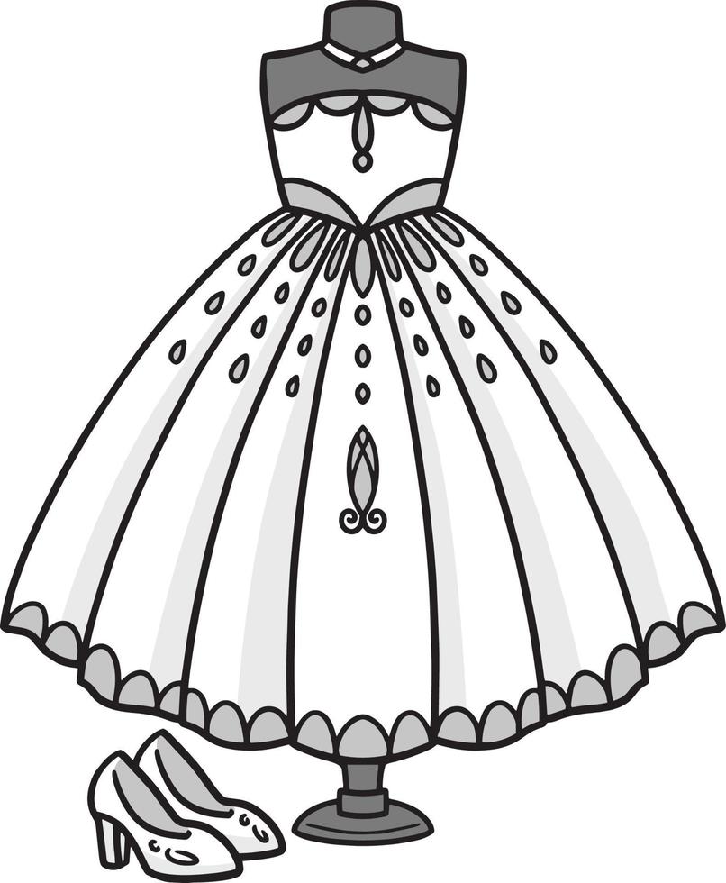 mariage robe dessin animé coloré clipart illustration vecteur