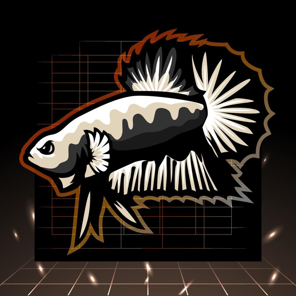 betta poisson mascotte, e des sports logo conception vecteur