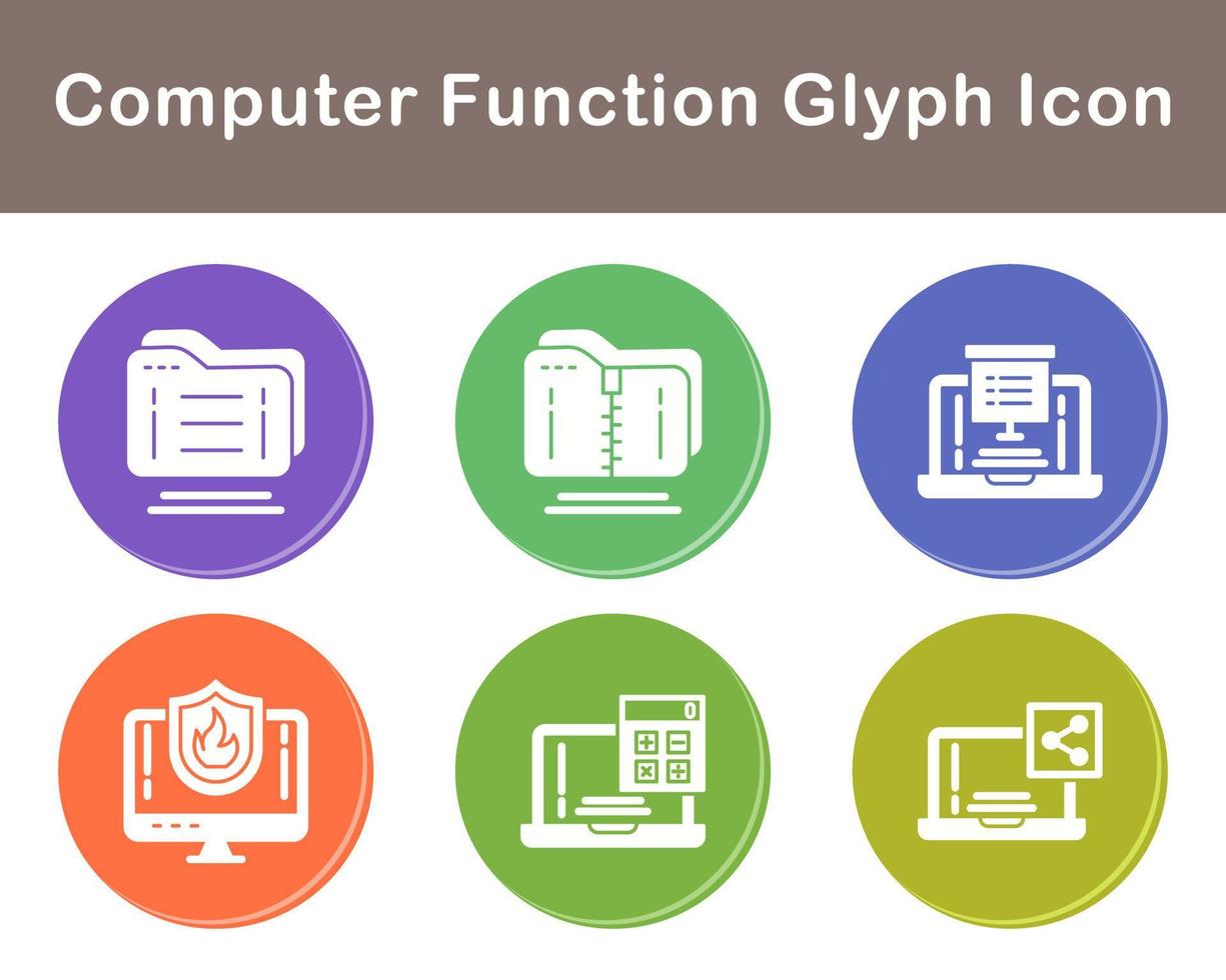 ordinateur une fonction vecteur icône ensemble