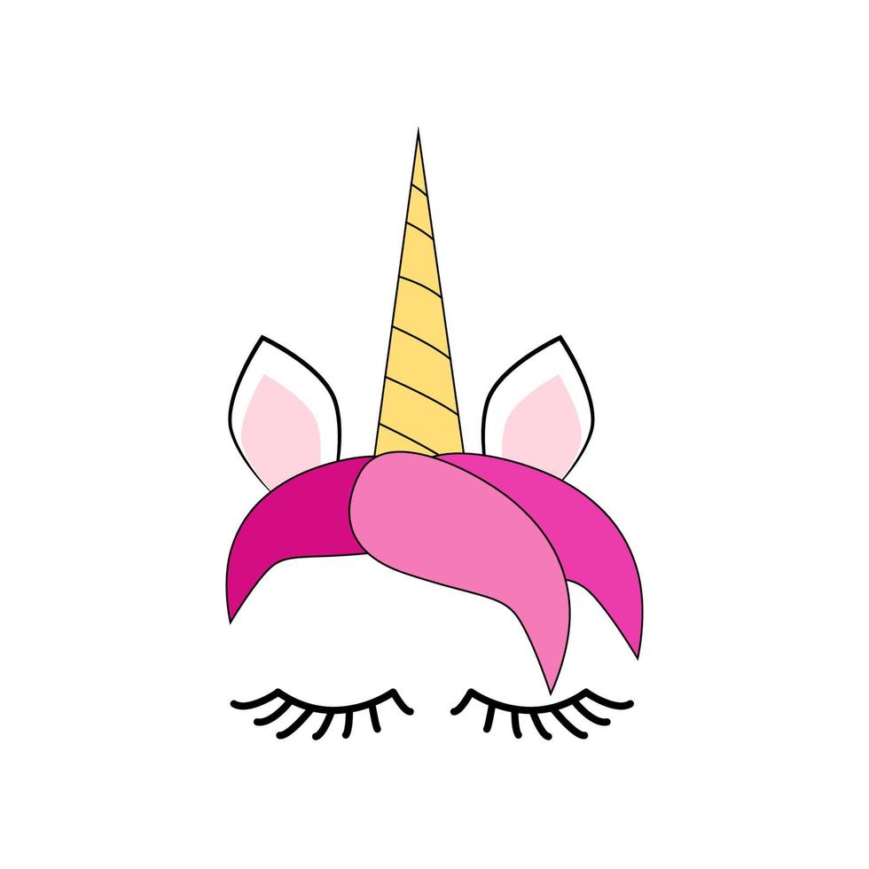 mignonne Licorne visage avec pastel arc en ciel fleurs isolé vecteur