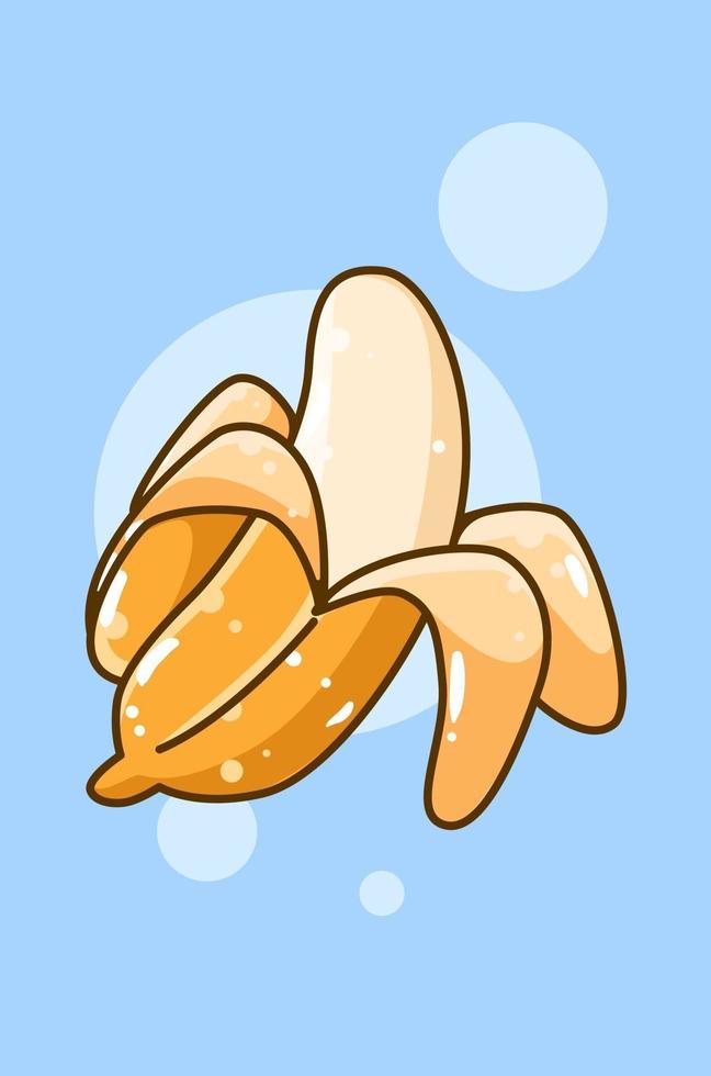 illustration de dessin animé de fruits de banane sucrée vecteur