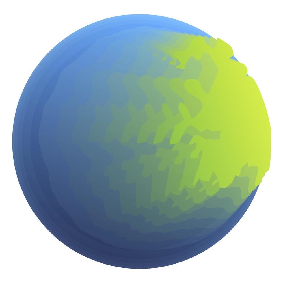 vert et bleu planète vue de espace. globe texture carte dans plat style. solaire système. coloré vecteur illustration isolé sur blanc Contexte.