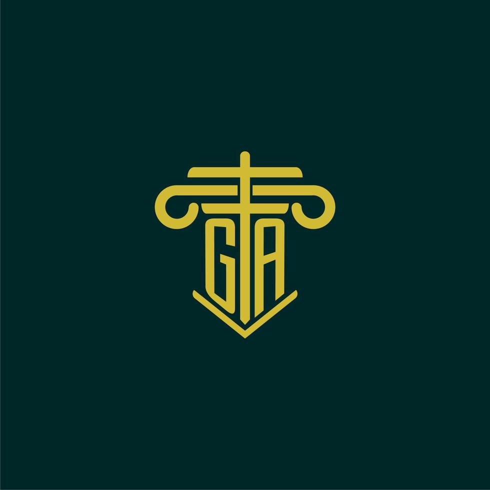 Géorgie initiale monogramme logo conception pour loi raffermir avec pilier vecteur image