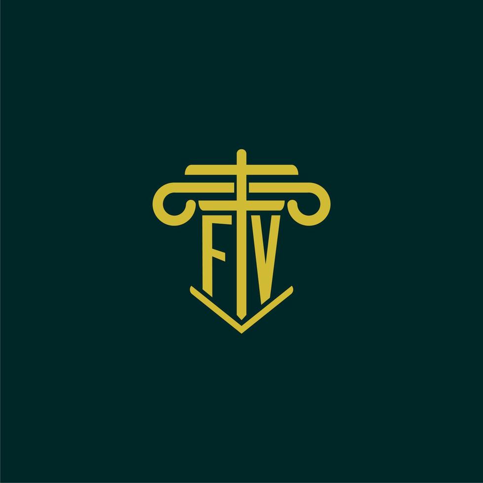 fv initiale monogramme logo conception pour loi raffermir avec pilier vecteur image