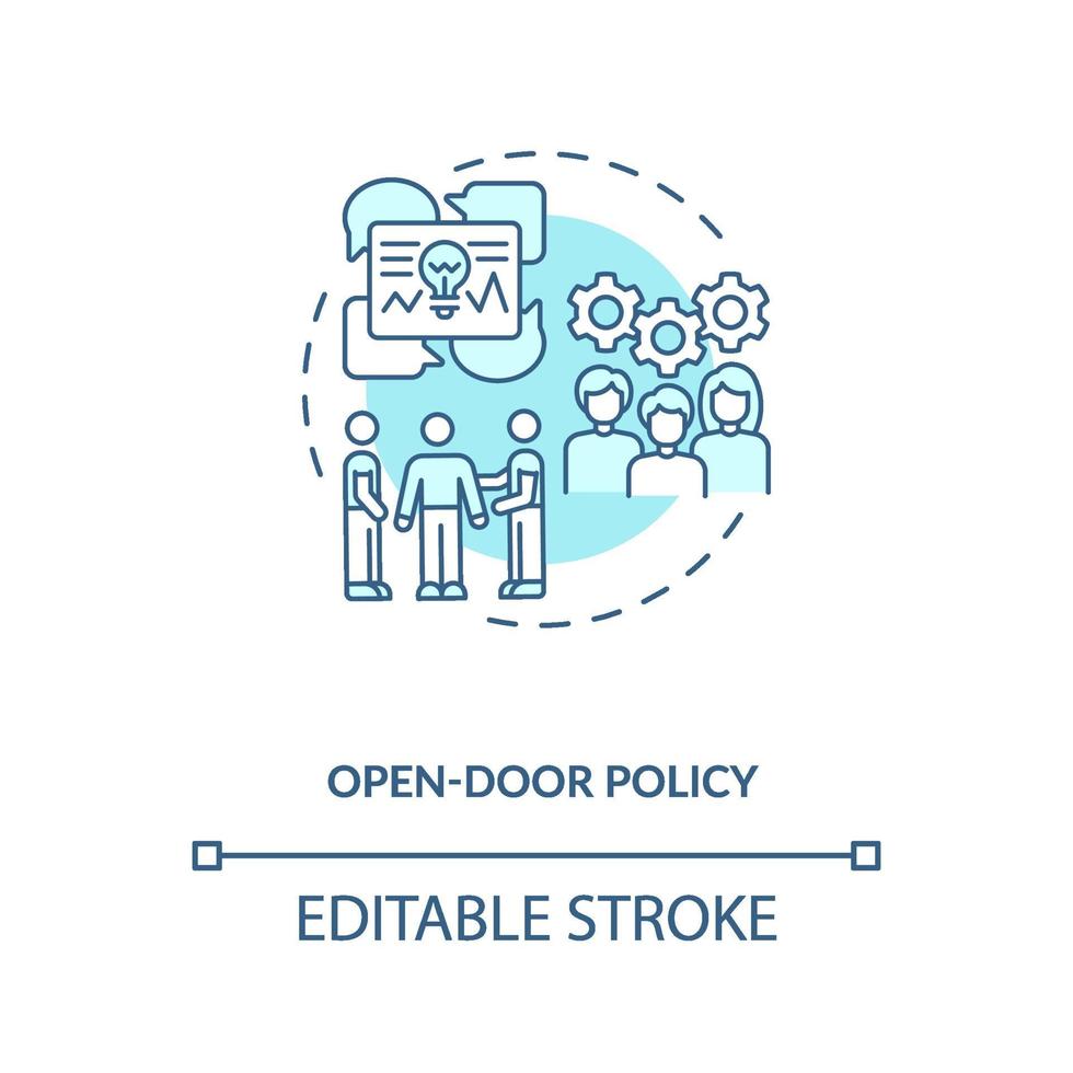 icône de concept de politique de porte ouverte vecteur