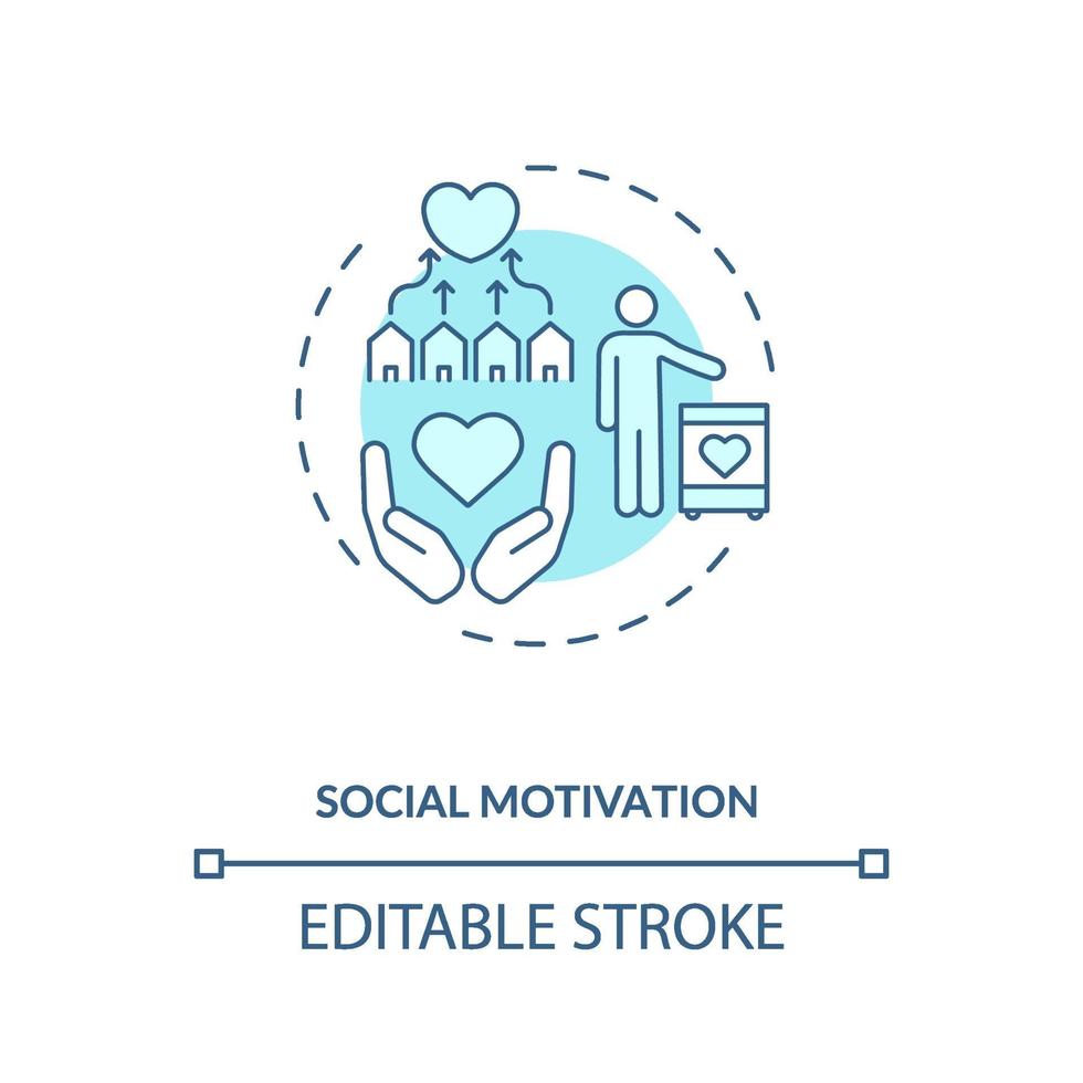 icône de concept de motivation sociale vecteur