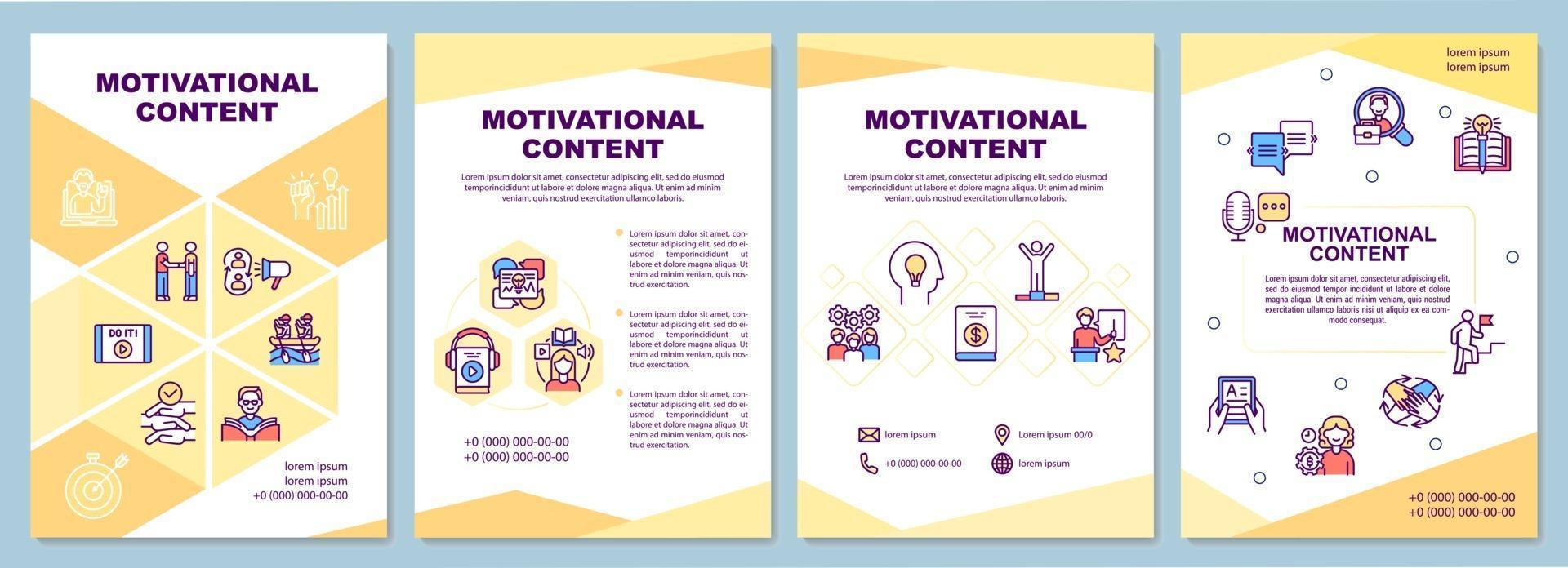 modèle de brochure de contenu de motivation vecteur