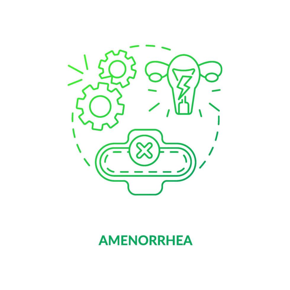 icône de concept vert foncé aménorrhée vecteur