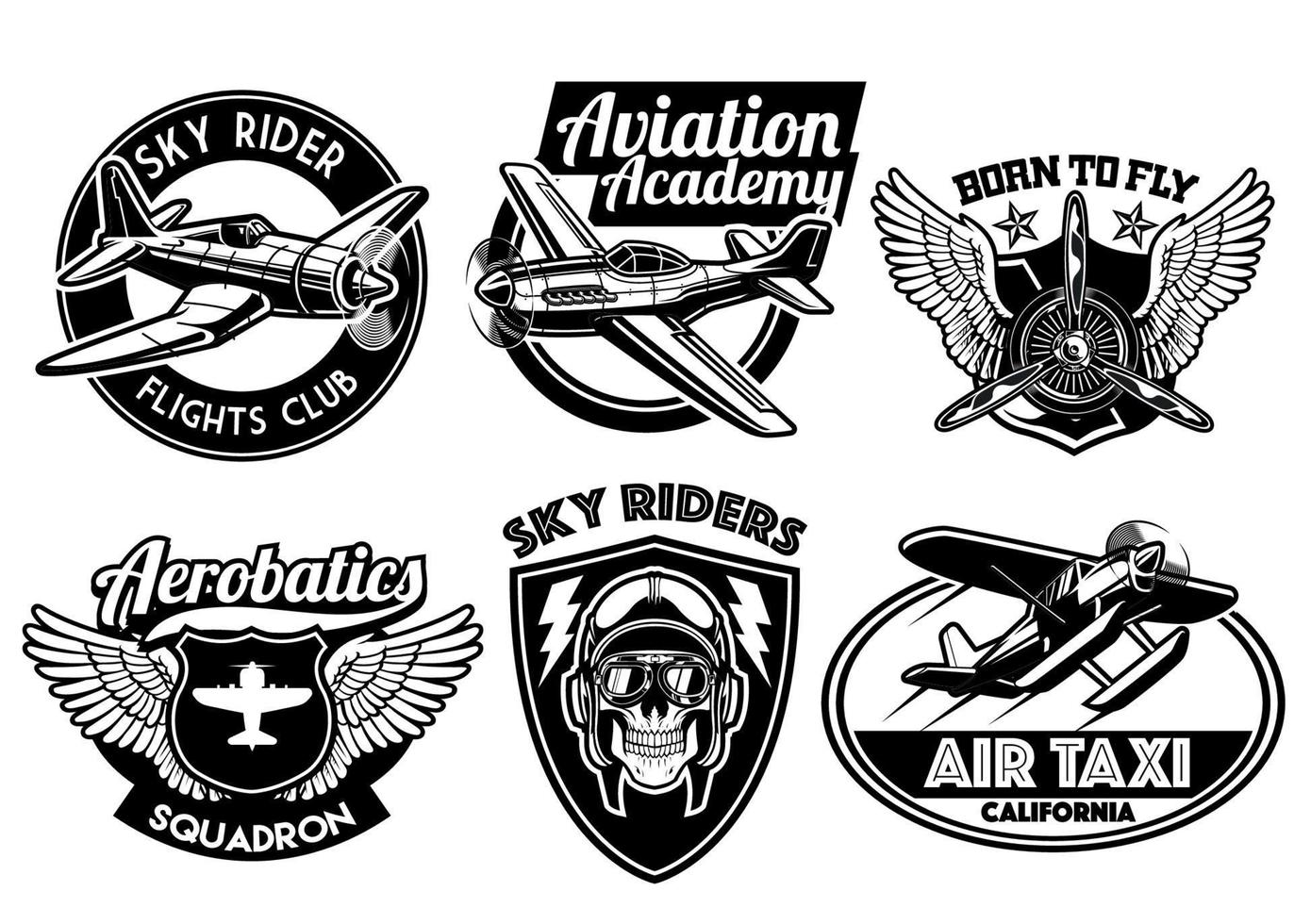 aviation badge ensemble vecteur