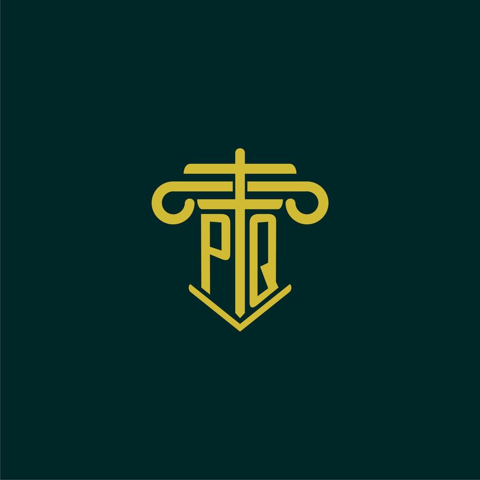pq initiale monogramme logo conception pour loi raffermir avec pilier vecteur image
