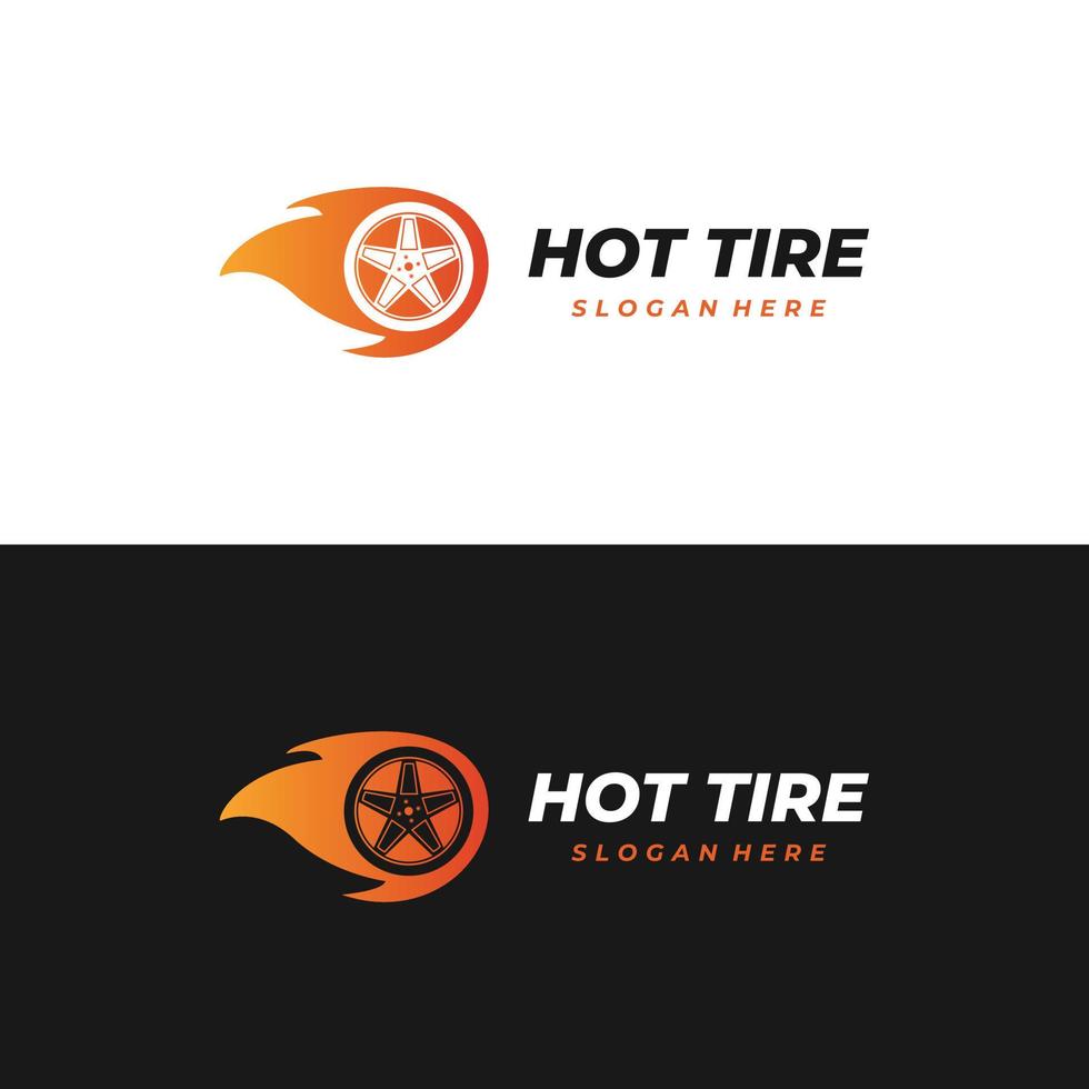 chaud Feu logo, vite pneu logo pneu avec Feu logo conception moderne concept vecteur