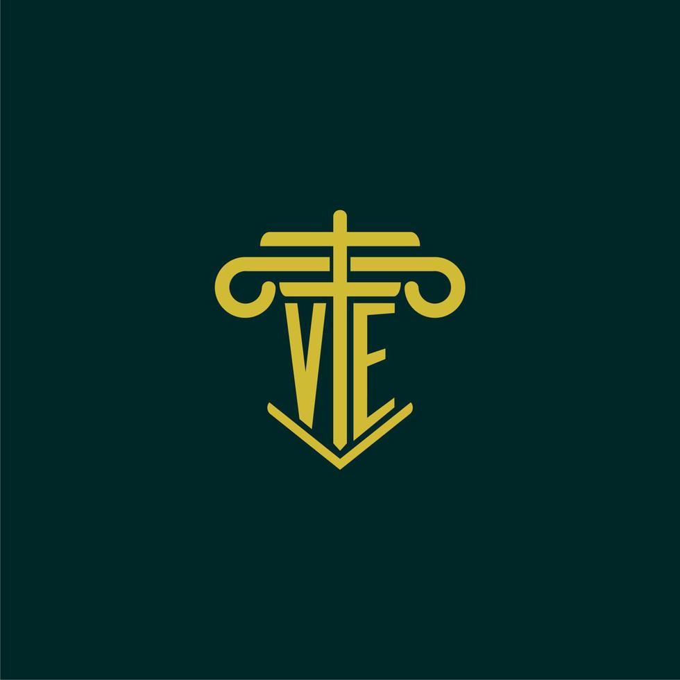 ve initiale monogramme logo conception pour loi raffermir avec pilier vecteur image