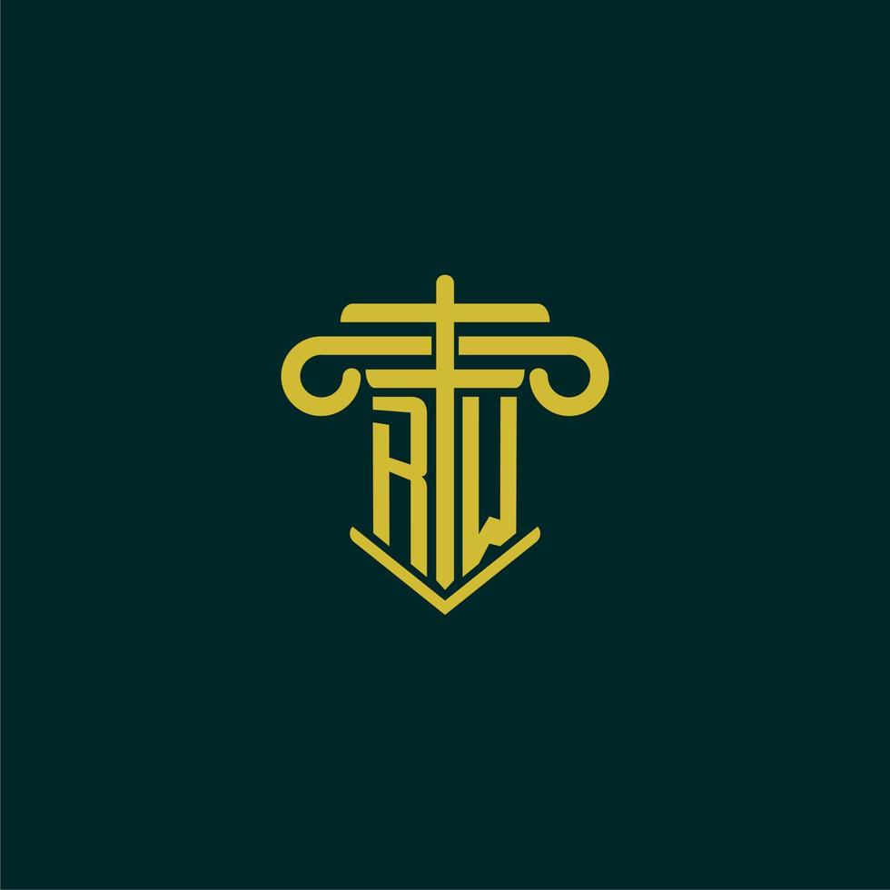rw initiale monogramme logo conception pour loi raffermir avec pilier vecteur image