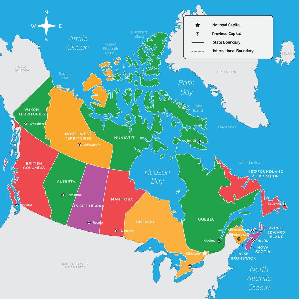 carte détaillée du canada vecteur