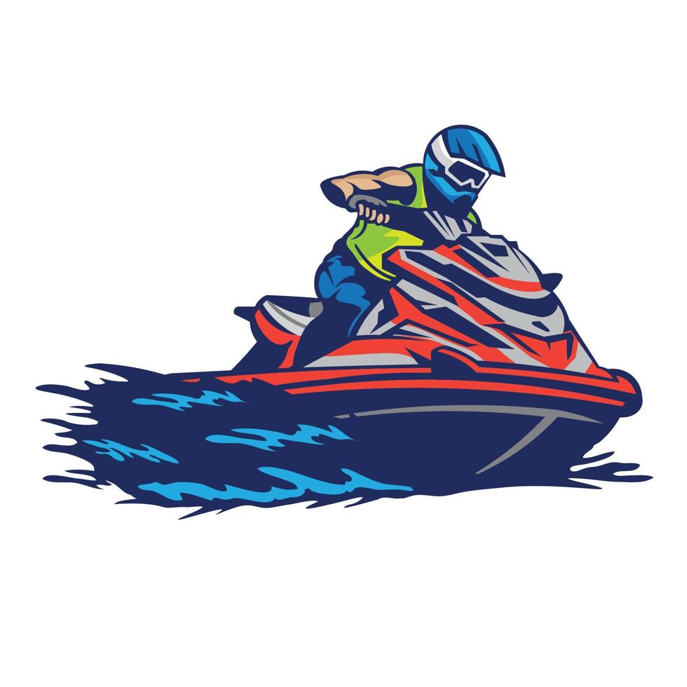 jet ski courses vecteur illustration conception, parfait pour un événement logo et t chemise conception