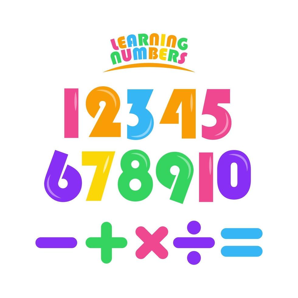 apprentissage des nombres fixés pour les enfants vector illustration de conception de modèle