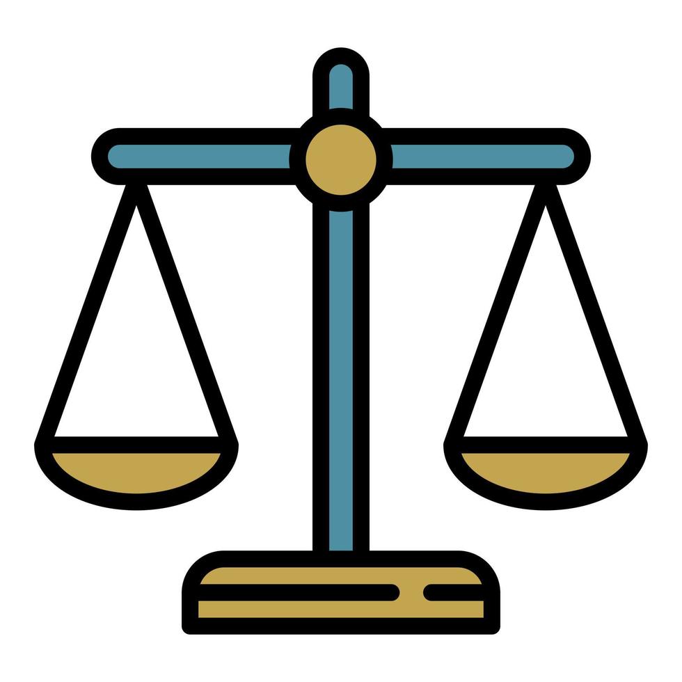 police Justice équilibre icône contour vecteur. Sécurité loi vecteur