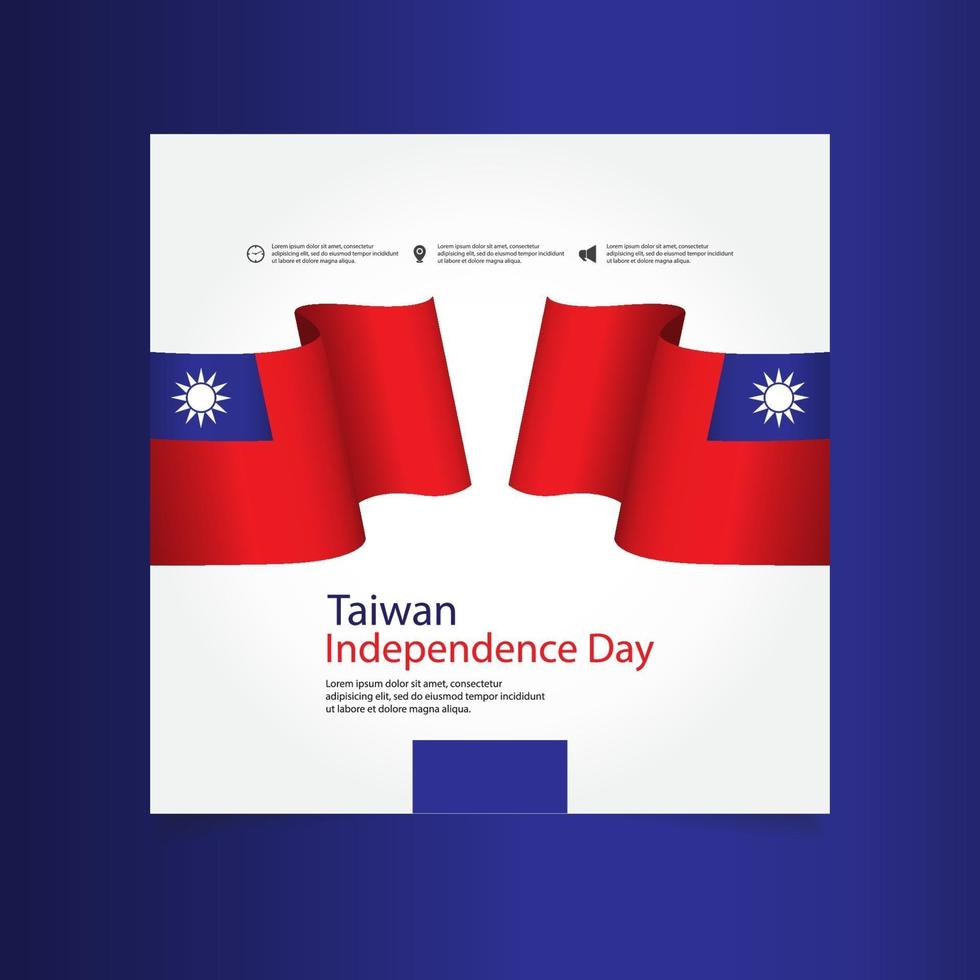 illustration de modèle de vecteur de fête de l'indépendance de Taiwan