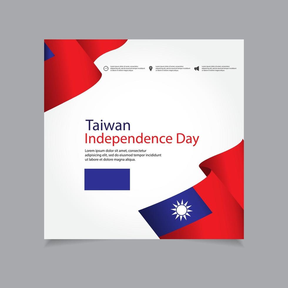 illustration de modèle de vecteur de fête de l'indépendance de Taiwan