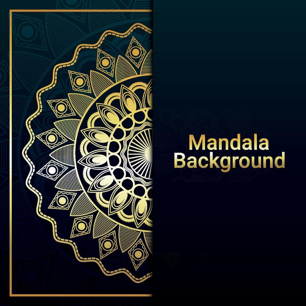 mandala fond doré avec motif arabe vecteur