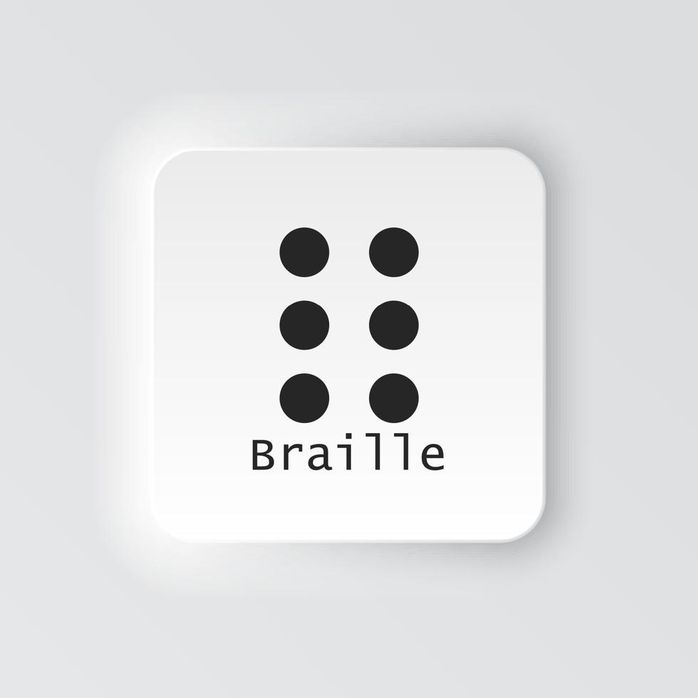 rectangle bouton icône braille. bouton bannière rectangle badge interface pour application illustration sur néomorphe style sur blanc Contexte vecteur