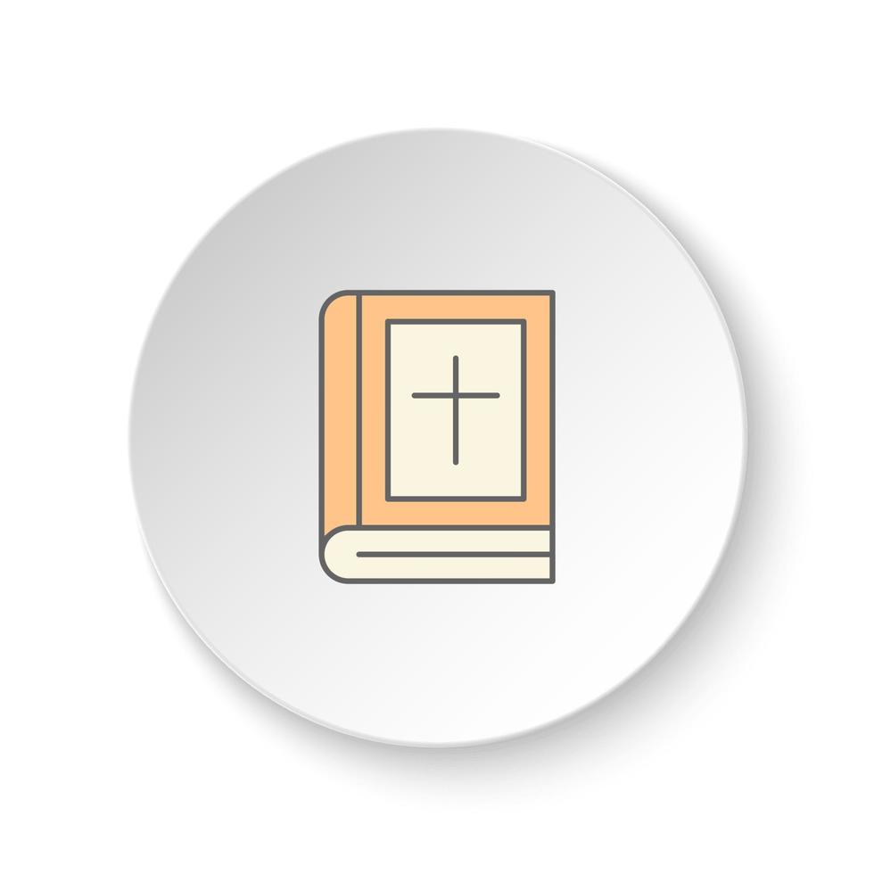 rond bouton pour la toile icône, livre, traverser symbole. bouton bannière rond, badge interface pour application illustration sur blanc Contexte vecteur