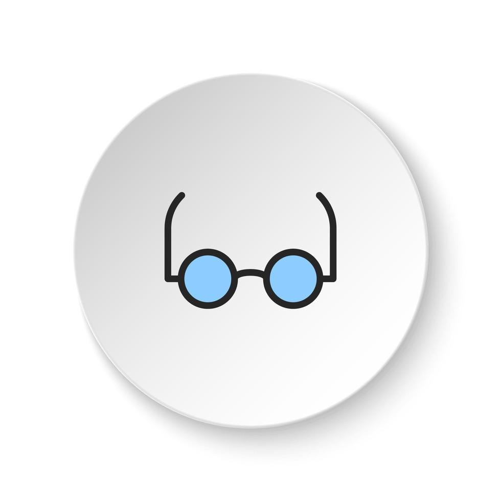 rond bouton pour la toile icône, intelligent, lunettes, lire. bouton bannière rond, badge interface pour application illustration sur blanc Contexte vecteur