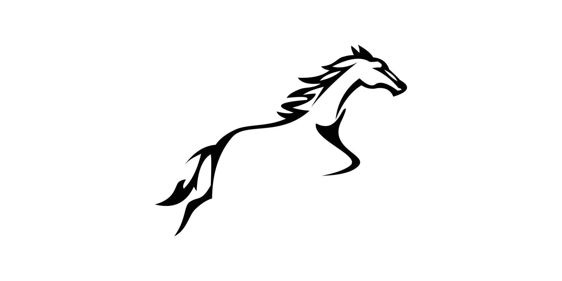 élégant sauter cheval logo vecteur