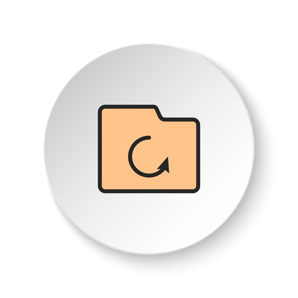 rond bouton pour la toile icône, dossier, restaurer, stockage. bouton bannière rond, badge interface pour application illustration sur blanc Contexte vecteur
