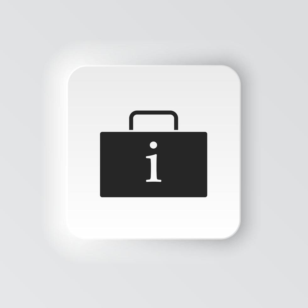 rectangle bouton icône bagage information. bouton bannière rectangle badge interface pour application illustration sur néomorphe style sur blanc Contexte vecteur