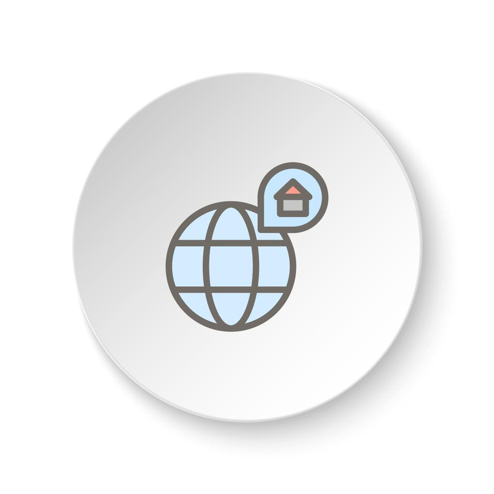 rond bouton pour la toile icône, emplacement, carte, maison. bouton bannière rond, badge interface pour application illustration sur blanc Contexte vecteur