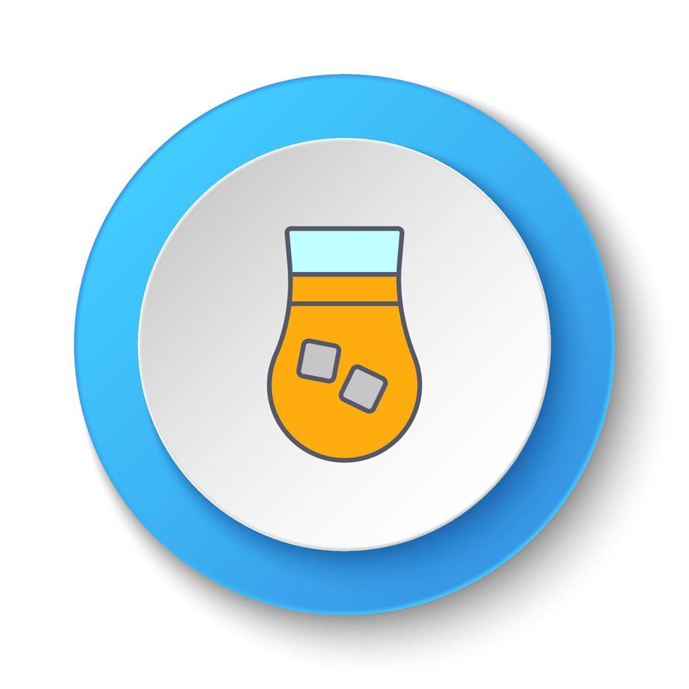 rond bouton pour la toile icône, alcool, cocktail, boire. bouton bannière rond, badge interface pour application illustration sur blanc Contexte vecteur