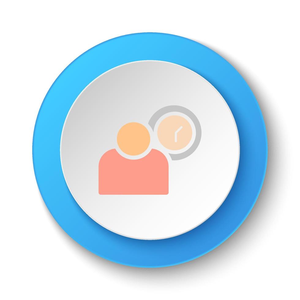 rond bouton pour la toile icône, employé, utilisateur. bouton bannière rond, badge interface pour application illustration sur blanc Contexte vecteur